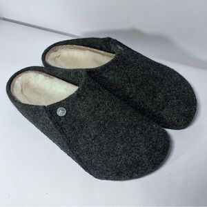 Birkenstock Zermatt Shearling Charcoal Wool Slipper
